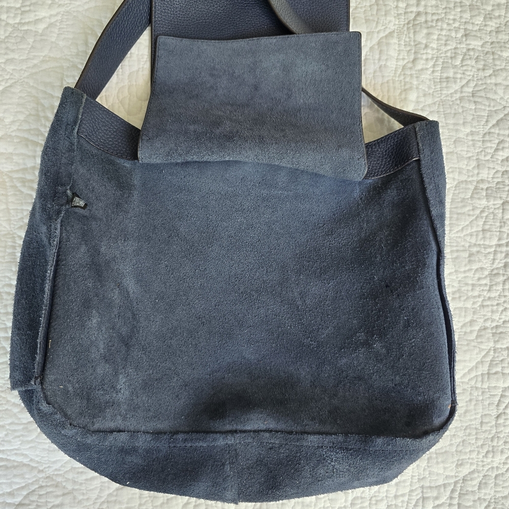 MICHAEL KORS Dark Blue Leather Hobo Bag with Tassels - Picture 12 of 16